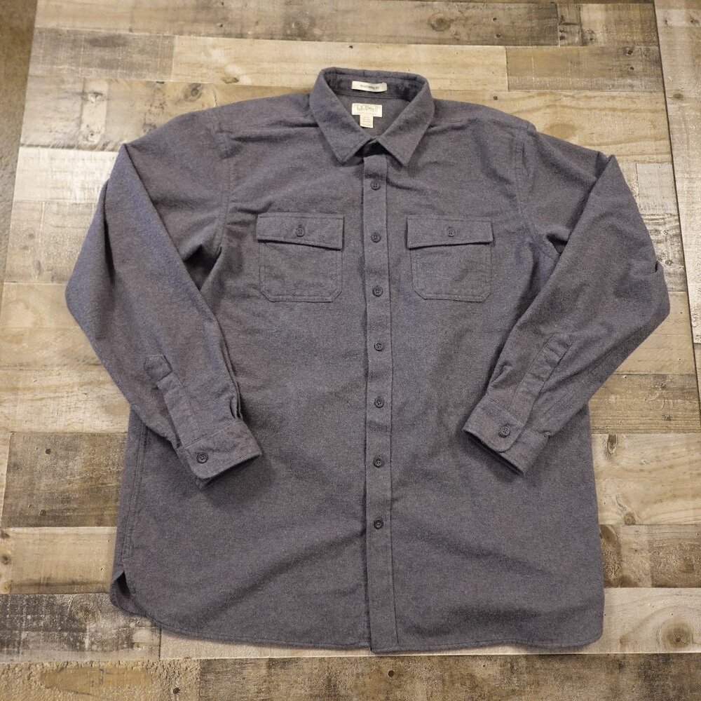 LL Bean‎ Chamois Shirt Traditional Fit men's XXL Tall Charcoal Gray Heather